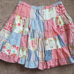 Room sever Patchwork Tiered Skirt